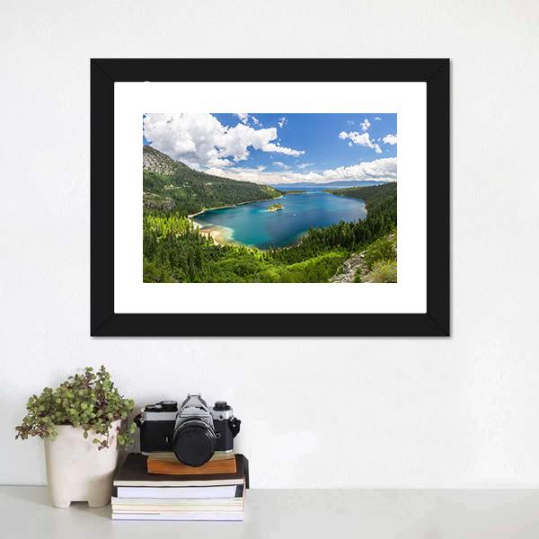 Emerald Bay Lake Tahoe Canvas Wall Art-5 Horizontal-Gallery Wrap-22" x 12"-Tiaracle