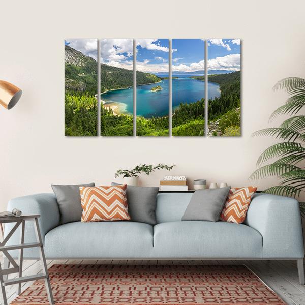 Emerald Bay Lake Tahoe Canvas Wall Art-5 Horizontal-Gallery Wrap-22" x 12"-Tiaracle