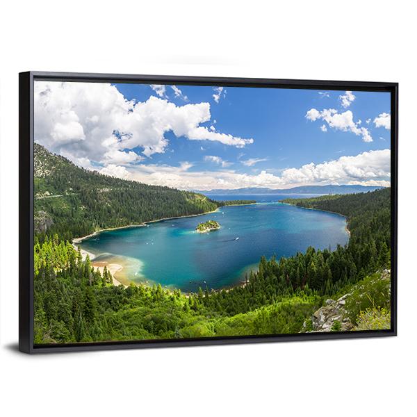 Emerald Bay Lake Tahoe Canvas Wall Art-3 Horizontal-Gallery Wrap-25" x 16"-Tiaracle