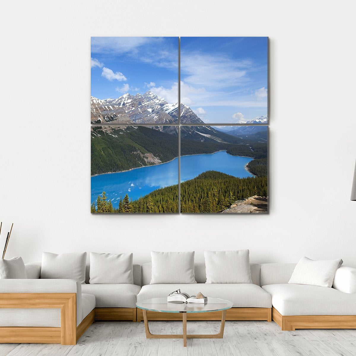 Emerald Lake Alberta Canvas Wall Art-4 Square-Gallery Wrap-17" x 17"-Tiaracle