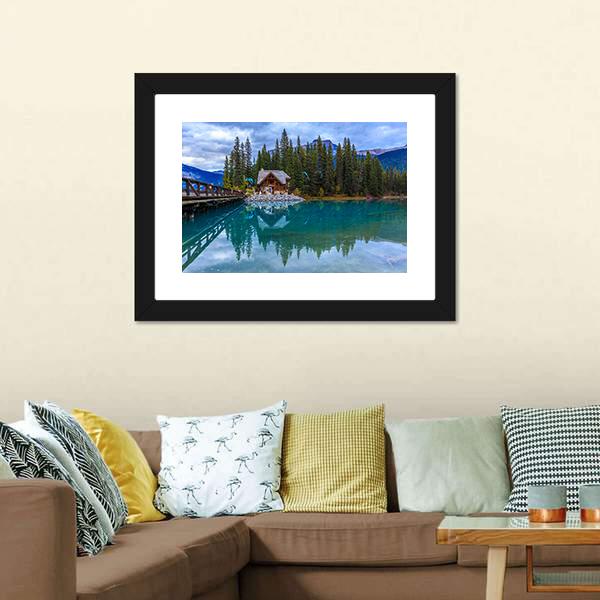 Emerald Lake Canada Canvas Wall Art-1 Piece-Framed Print-20" x 16"-Tiaracle