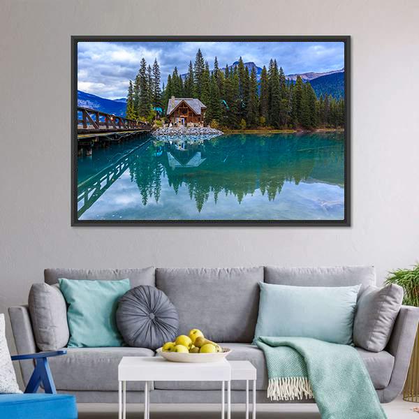 Emerald Lake Canada Canvas Wall Art-5 Horizontal-Gallery Wrap-22" x 12"-Tiaracle