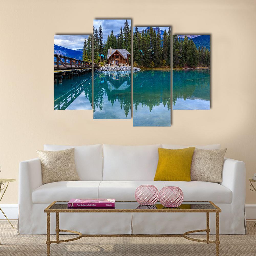 Emerald Lake Canada Canvas Wall Art-4 Pop-Gallery Wrap-50" x 32"-Tiaracle