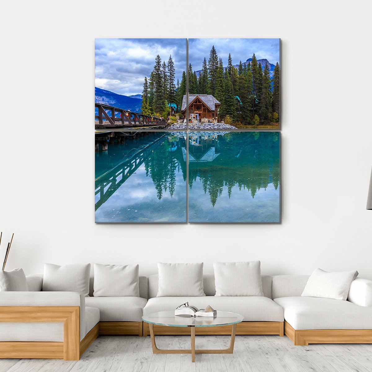 Emerald Lake Canada Canvas Wall Art-4 Square-Gallery Wrap-17" x 17"-Tiaracle