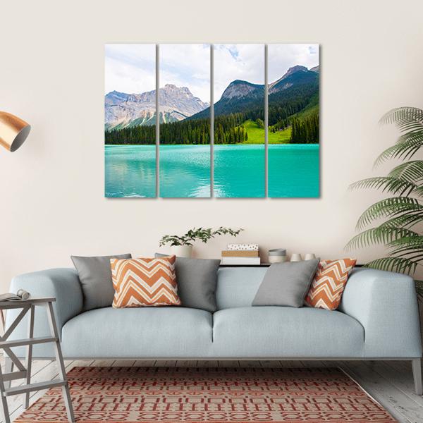 Emerald Lake Canvas Wall Art-4 Horizontal-Gallery Wrap-34" x 24"-Tiaracle