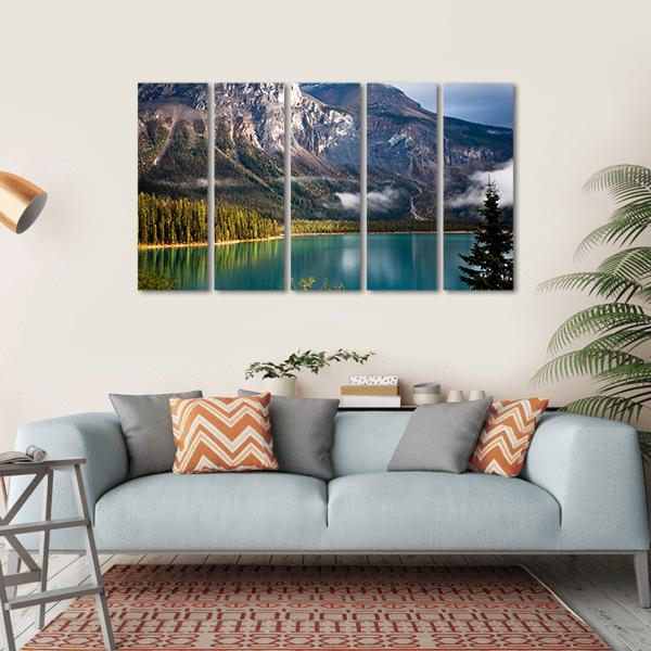 Magic Emerald Lake Canada Canvas Wall Art-5 Horizontal-Gallery Wrap-22" x 12"-Tiaracle