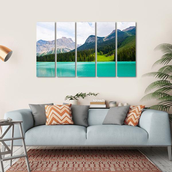 Emerald Lake Canvas Wall Art-5 Horizontal-Gallery Wrap-22" x 12"-Tiaracle