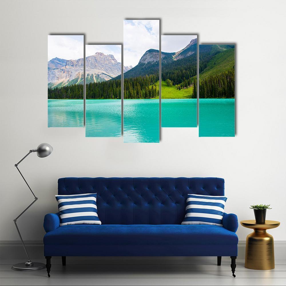 Emerald Lake Canvas Wall Art-5 Pop-Gallery Wrap-47" x 32"-Tiaracle