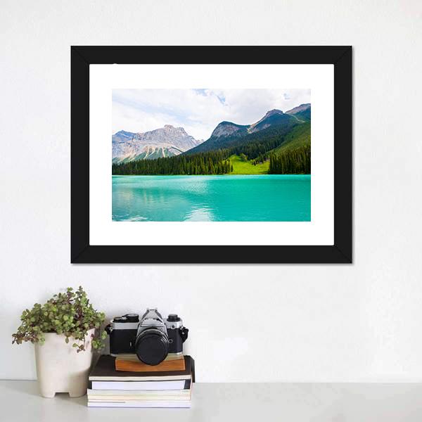 Emerald Lake Canvas Wall Art-3 Horizontal-Gallery Wrap-25" x 16"-Tiaracle