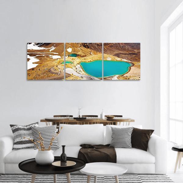Tongariro National Park Panoramic Canvas Wall Art-3 Piece-25" x 08"-Tiaracle