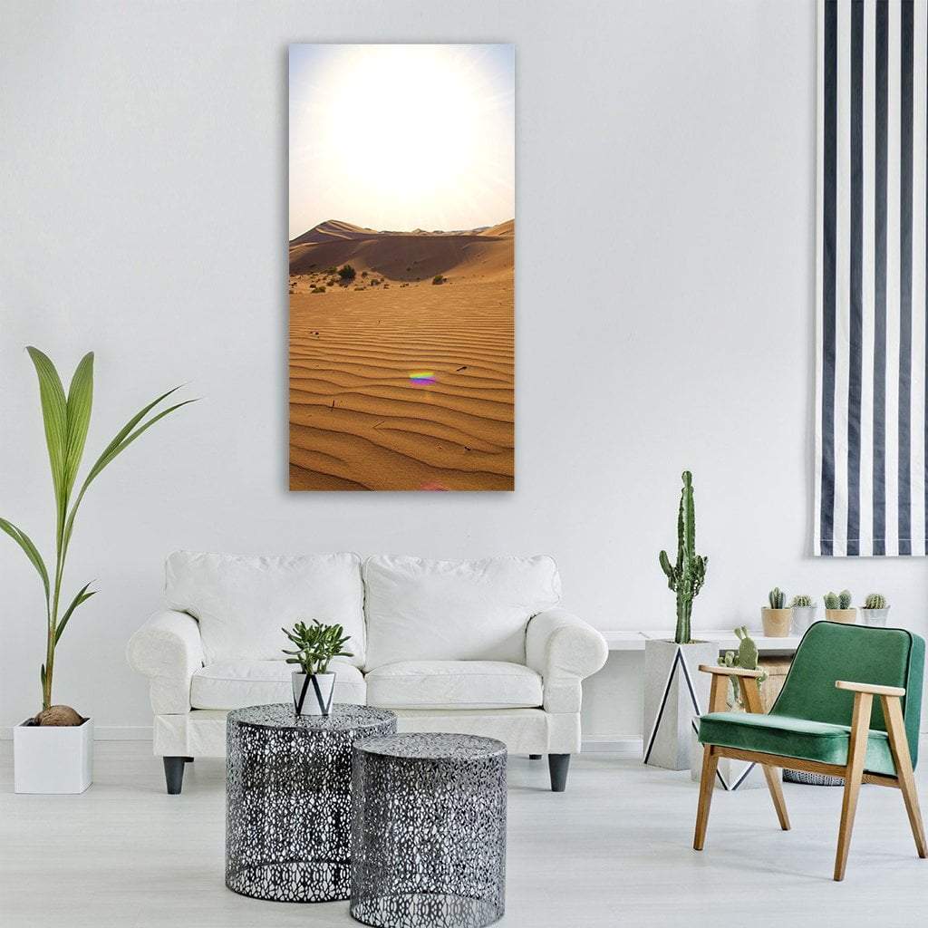 Emirates Desert Vertical Canvas Wall Art-3 Vertical-Gallery Wrap-12" x 25"-Tiaracle