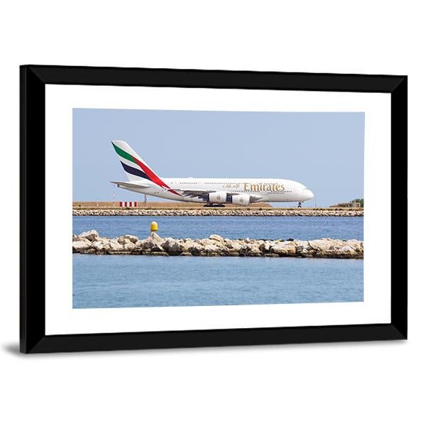 Emirates Passenger Plane Panoramic Canvas Wall Art-1 Piece-36" x 12"-Tiaracle