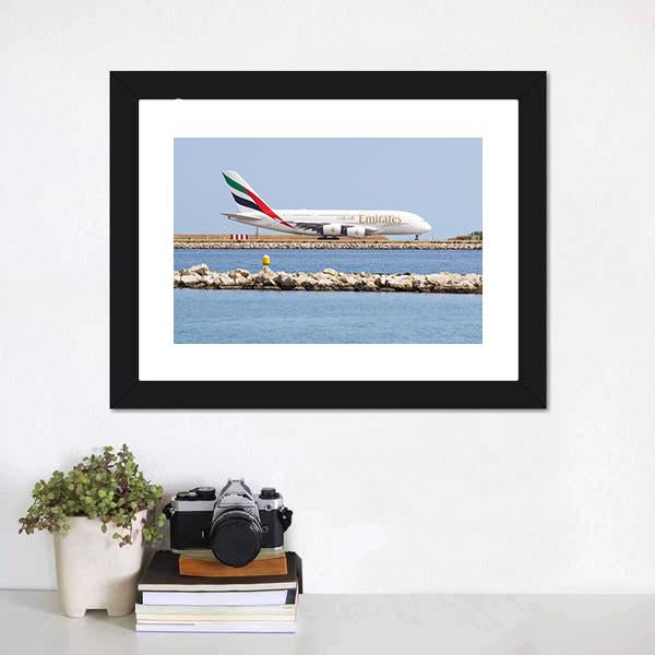 Emirates Passenger Plane Panoramic Canvas Wall Art-1 Piece-36" x 12"-Tiaracle