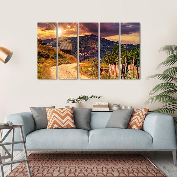 Empty Asphalt Mountain Road Canvas Wall Art-5 Horizontal-Gallery Wrap-22" x 12"-Tiaracle