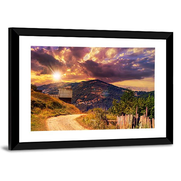 Empty Asphalt Mountain Road Canvas Wall Art-5 Horizontal-Gallery Wrap-22" x 12"-Tiaracle