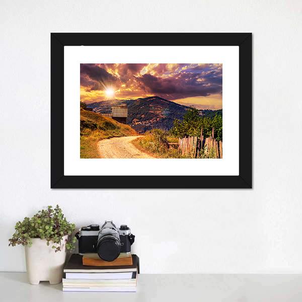 Empty Asphalt Mountain Road Canvas Wall Art-5 Horizontal-Gallery Wrap-22" x 12"-Tiaracle