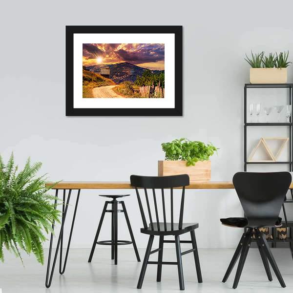Empty Asphalt Mountain Road Canvas Wall Art-5 Horizontal-Gallery Wrap-22" x 12"-Tiaracle