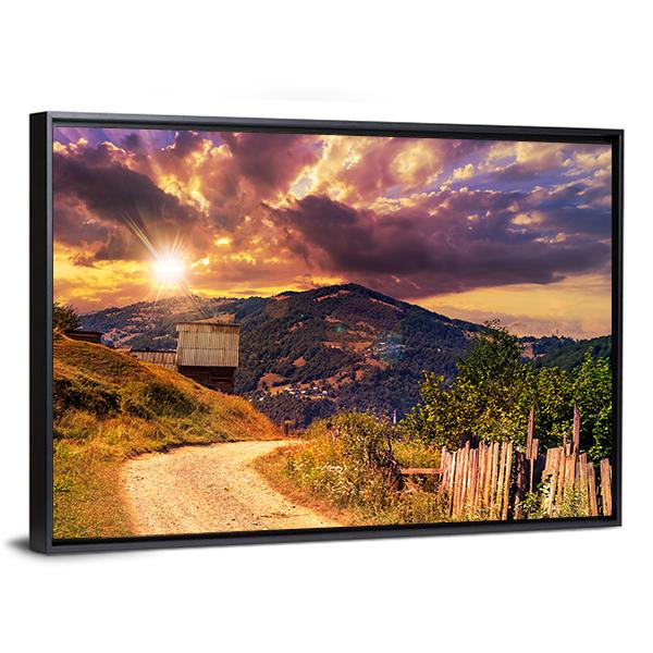 Empty Asphalt Mountain Road Canvas Wall Art-5 Horizontal-Gallery Wrap-22" x 12"-Tiaracle