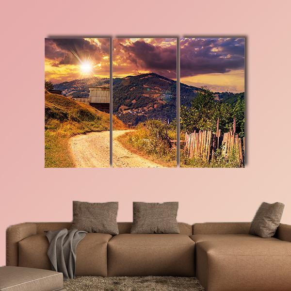 Empty Asphalt Mountain Road Canvas Wall Art-3 Horizontal-Gallery Wrap-25" x 16"-Tiaracle