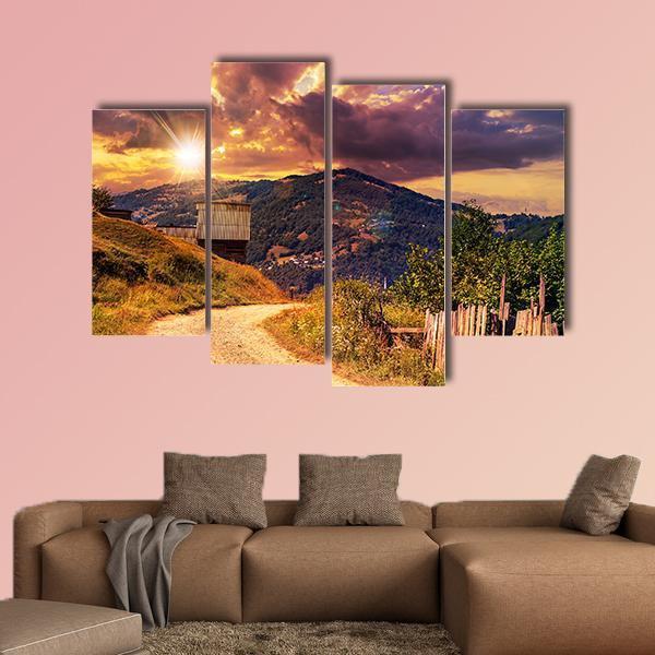 Empty Asphalt Mountain Road Canvas Wall Art-4 Pop-Gallery Wrap-50" x 32"-Tiaracle