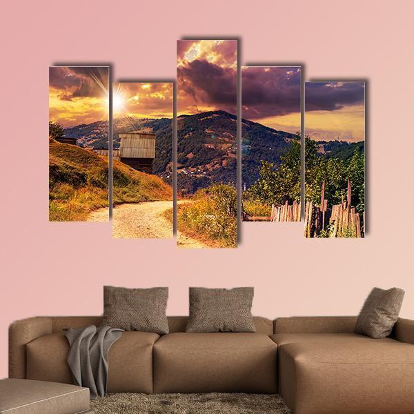 Empty Asphalt Mountain Road Canvas Wall Art-5 Pop-Gallery Wrap-47" x 32"-Tiaracle
