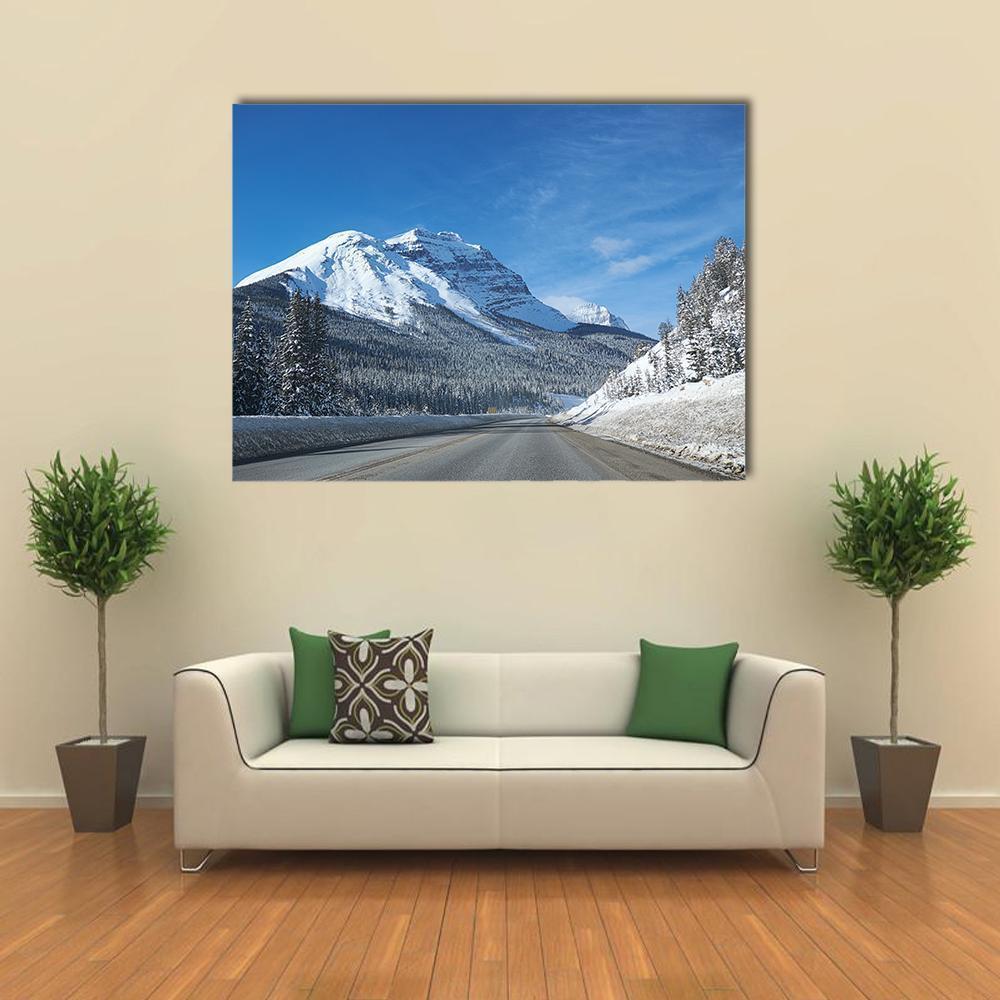 Empty Road At Banff Canvas Wall Art-1 Piece-Gallery Wrap-48" x 32"-Tiaracle