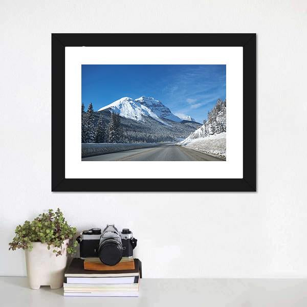 Empty Road At Banff Canvas Wall Art-3 Horizontal-Gallery Wrap-25" x 16"-Tiaracle