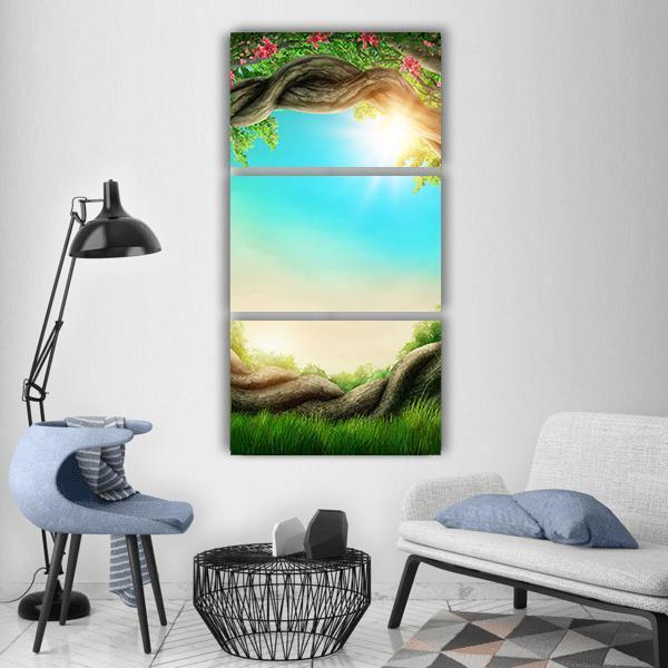 Enchanted Dark Forest At Spring Vertical Canvas Wall Art-3 Vertical-Gallery Wrap-12" x 25"-Tiaracle