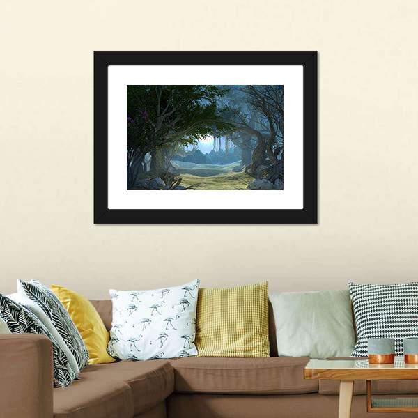 Enchanted Dark Forest Canvas Wall Art-1 Piece-Framed Print-20" x 16"-Tiaracle