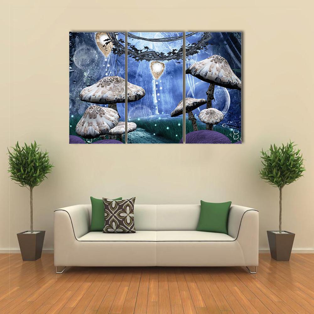Enchanted Fantasy Forest Canvas Wall Art-3 Horizontal-Gallery Wrap-37" x 24"-Tiaracle