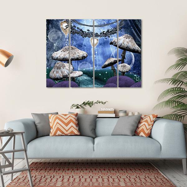 Enchanted Fantasy Forest Canvas Wall Art-4 Horizontal-Gallery Wrap-34" x 24"-Tiaracle