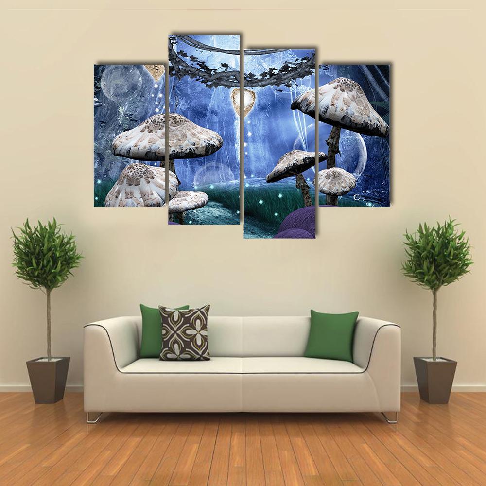 Enchanted Fantasy Forest Canvas Wall Art-4 Pop-Gallery Wrap-50" x 32"-Tiaracle
