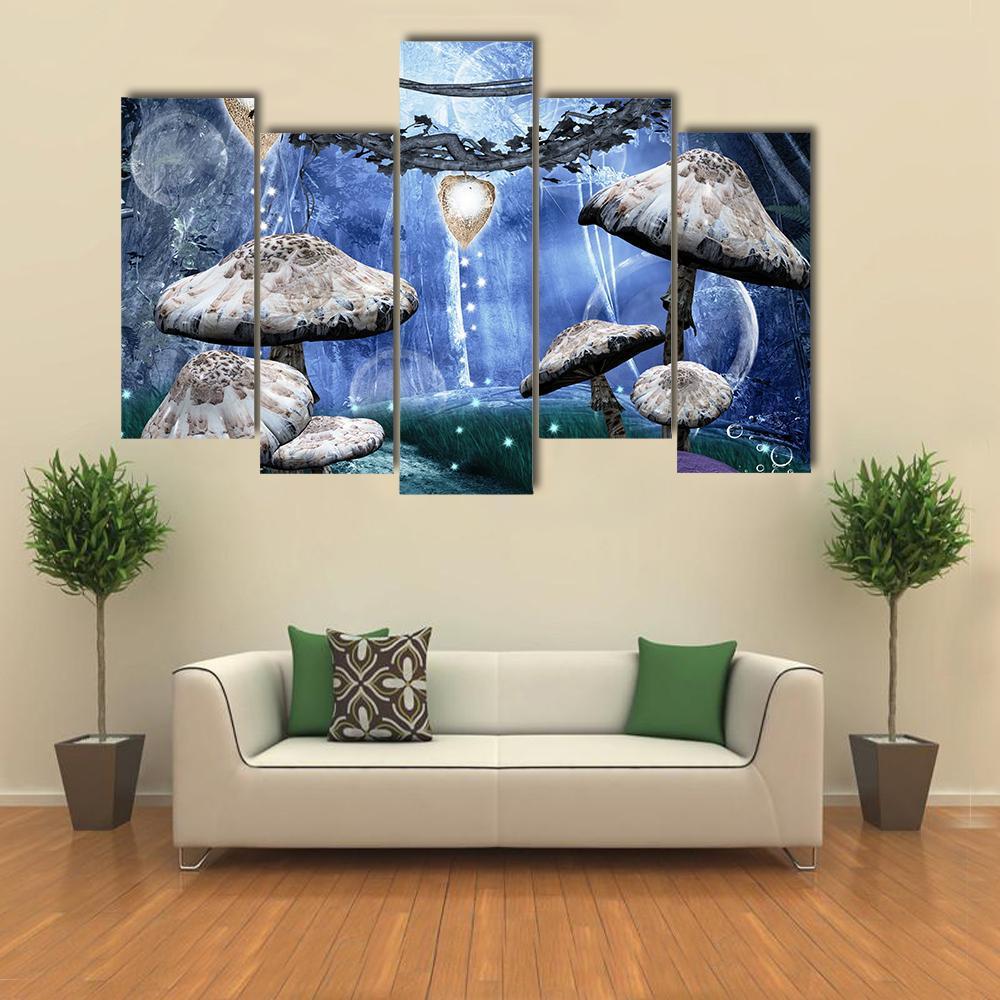 Enchanted Fantasy Forest Canvas Wall Art-5 Pop-Gallery Wrap-47" x 32"-Tiaracle