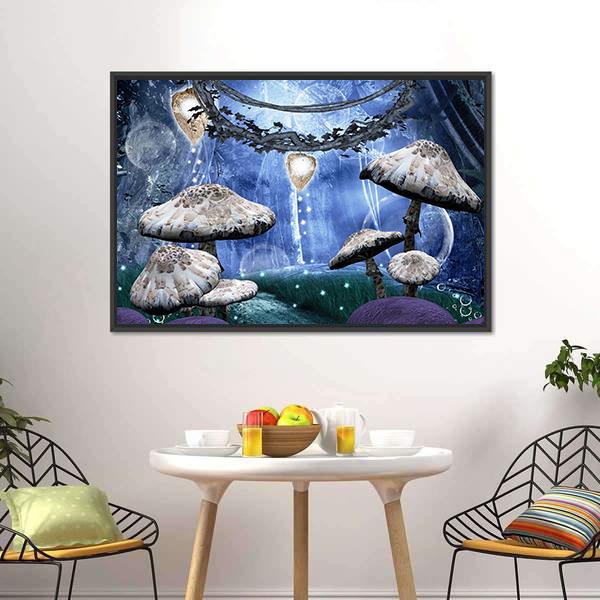 Enchanted Fantasy Forest Canvas Wall Art-1 Piece-Floating Frame-24" x 16"-Tiaracle