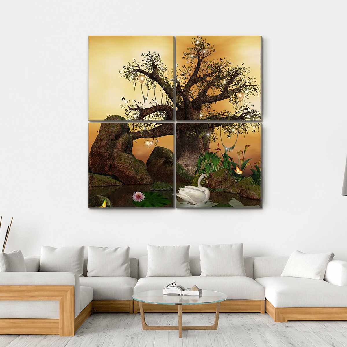 Enchanted Nature Series Canvas Wall Art-4 Square-Gallery Wrap-17" x 17"-Tiaracle