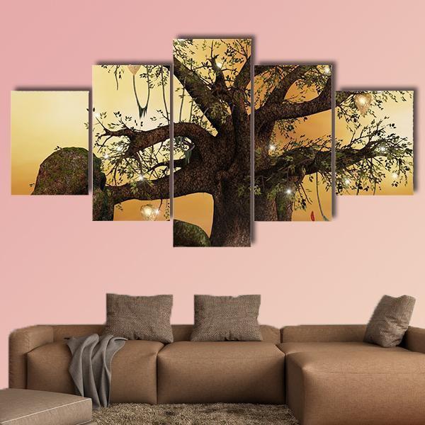 Enchanted Nature Series Canvas Wall Art-5 Star-Gallery Wrap-62" x 32"-Tiaracle