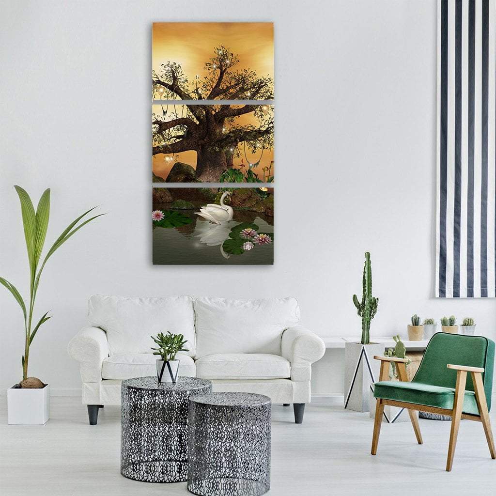 Enchanted Nature Series Vertical Canvas Wall Art-3 Vertical-Gallery Wrap-12" x 25"-Tiaracle