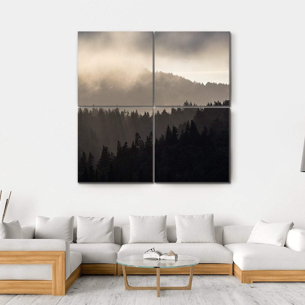 Endless Forest In Humboldt Canvas Wall Art-4 Square-Gallery Wrap-17" x 17"-Tiaracle