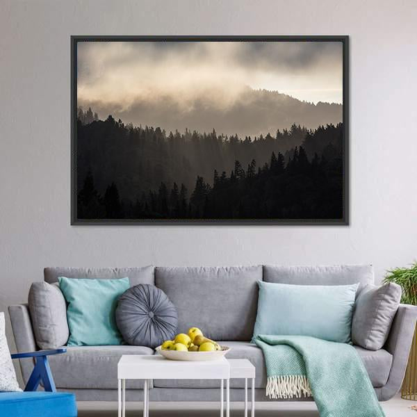 Endless Forest In Humboldt Panoramic Canvas Wall Art-1 Piece-36&quot; x 12&quot;-Tiaracle
