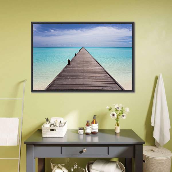 Endless Maldivian Runway Canvas Wall Art-5 Horizontal-Gallery Wrap-22" x 12"-Tiaracle