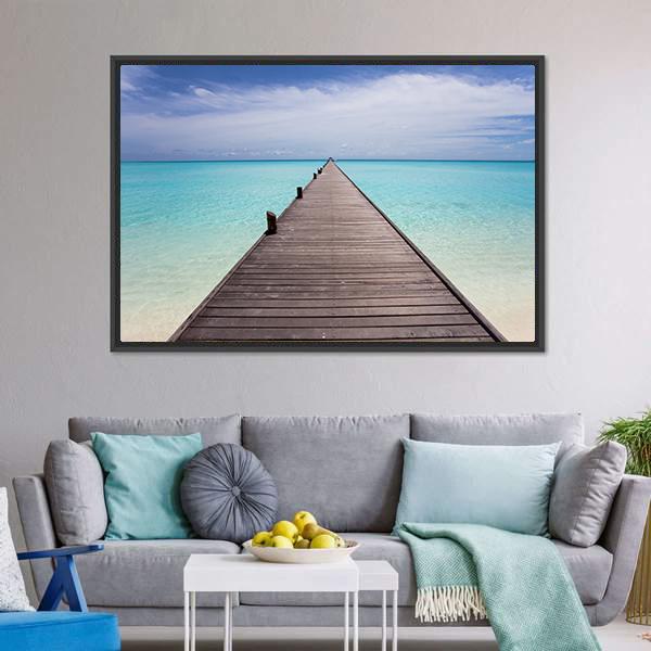 Endless Maldivian Runway Canvas Wall Art-5 Horizontal-Gallery Wrap-22" x 12"-Tiaracle