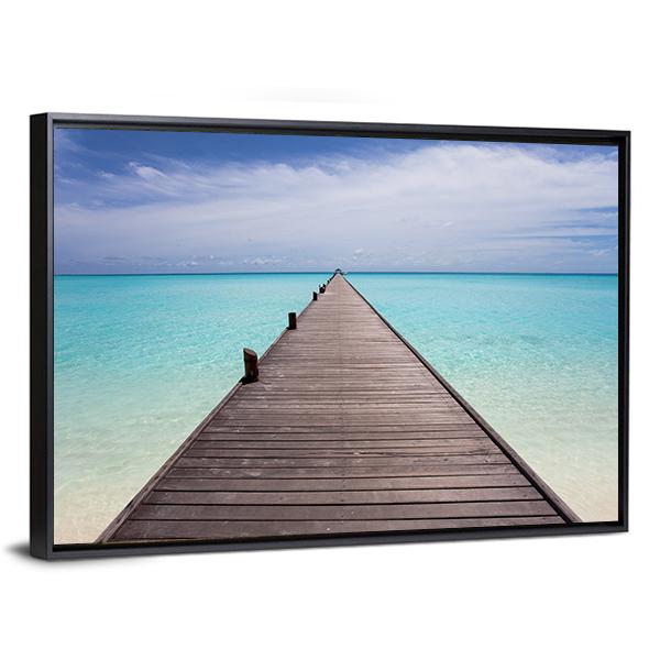 Endless Maldivian Runway Canvas Wall Art-5 Horizontal-Gallery Wrap-22" x 12"-Tiaracle
