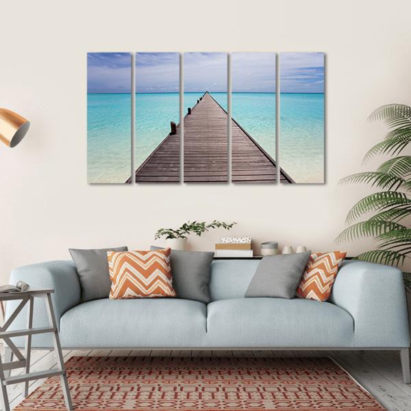 Endless Maldivian Runway Canvas Wall Art-5 Horizontal-Gallery Wrap-22" x 12"-Tiaracle