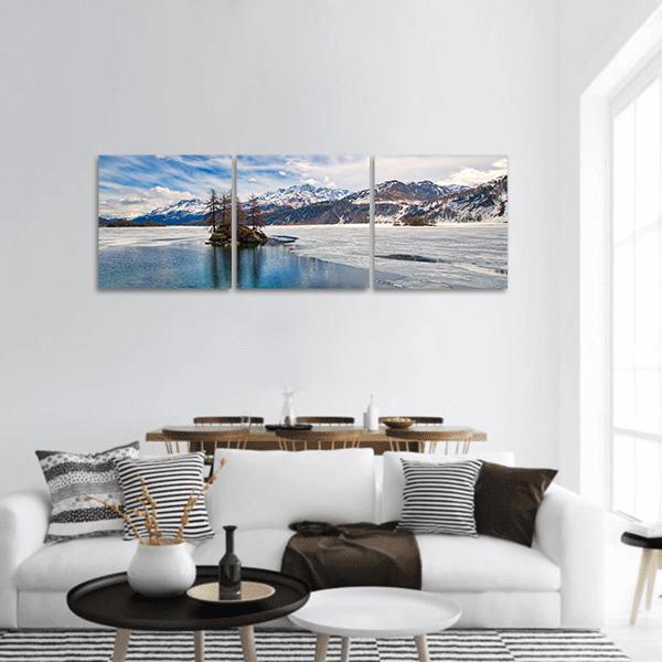 Engadine Valley Switzerland Panoramic Canvas Wall Art-3 Piece-25" x 08"-Tiaracle