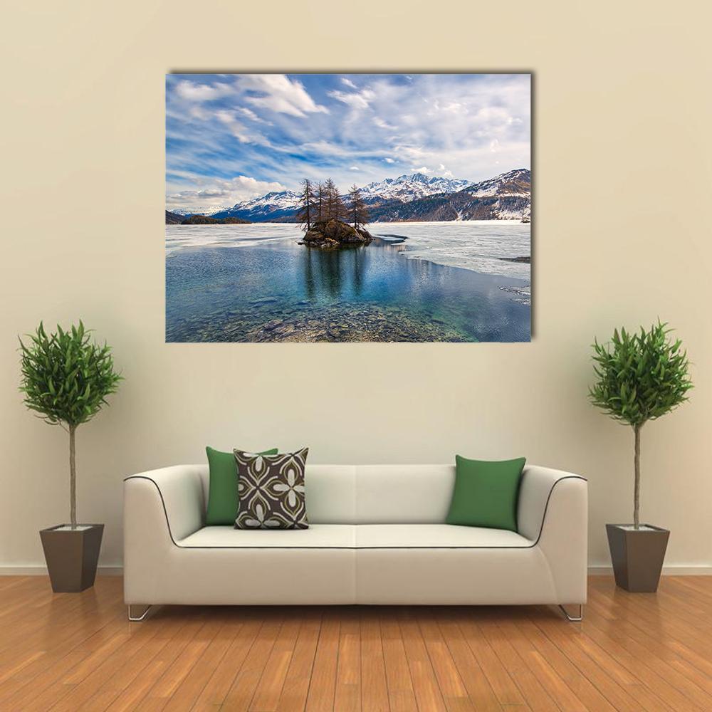 Engadine Valley Switzerland Canvas Wall Art-1 Piece-Gallery Wrap-48" x 32"-Tiaracle