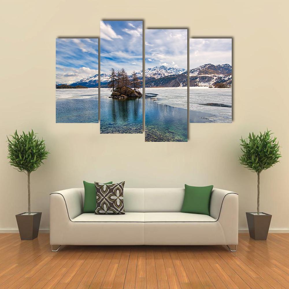 Engadine Valley Switzerland Canvas Wall Art-4 Pop-Gallery Wrap-50" x 32"-Tiaracle