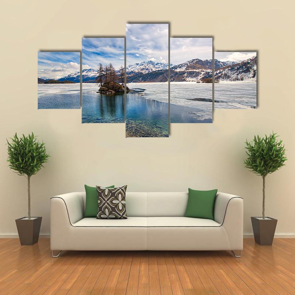Engadine Valley Switzerland Canvas Wall Art-4 Pop-Gallery Wrap-50" x 32"-Tiaracle
