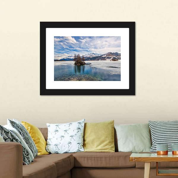 Engadine Valley Switzerland Canvas Wall Art-1 Piece-Framed Print-20" x 16"-Tiaracle