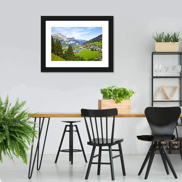 Engelberg Village Switzerland Canvas Wall Art-3 Horizontal-Gallery Wrap-25" x 16"-Tiaracle