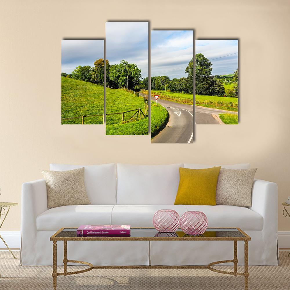 English Country Panorama Around Salisbury Canvas Wall Art-4 Pop-Gallery Wrap-50" x 32"-Tiaracle